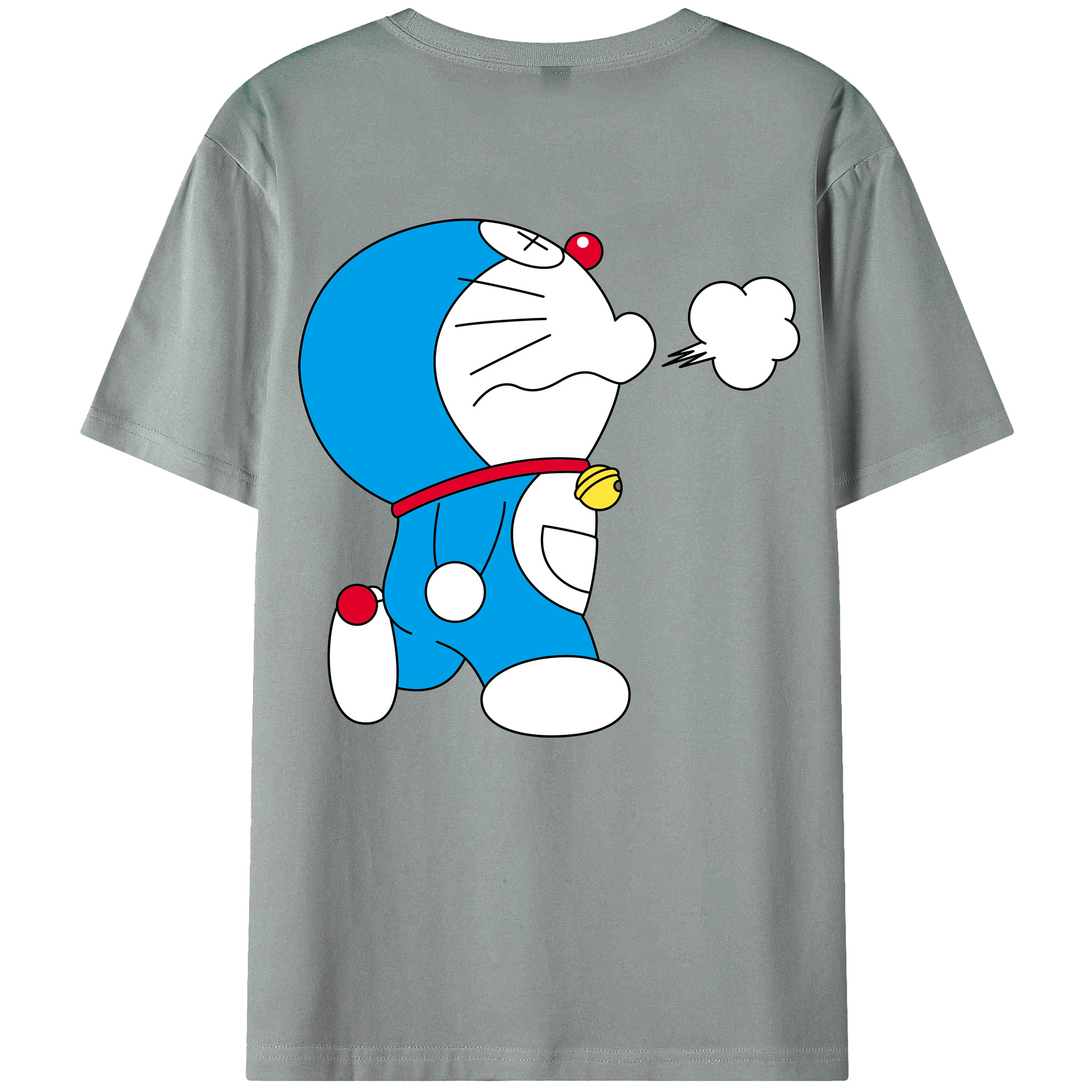（画像用） ドラえもん Doraemon 綿100％ メンズ半袖Tシャツ（バックプリント） 通気性